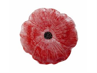 PIATTINO PAPAVERO D.16 CERAMICA PRATO ROSSO