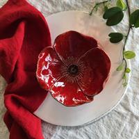 COPPETTA PAPAVERO D.14  CERAMICA PRATO ROSSO