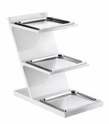 ALZATA 3 PIANI CON VASSOI INOX GN 2-3 BIANCA