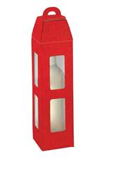 SCAT. LANTERNA CON PVC  PELLE ROSSO 9X9X35