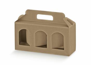 SCAT. PORTA VASI 3 FINESTRE 25X8X12 ONDA AVANA