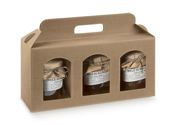 SCAT. PORTA VASI 3 FINESTRE 25X8X15 ONDA AVANA