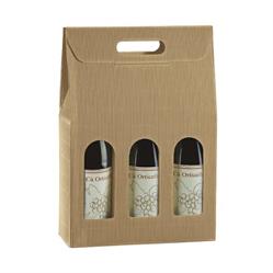 SCAT. 3 BOTTIGLIE ONDA  AVANA 27X9X39