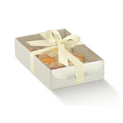 SCATOLA DOLCEZZA PELLE  BIANCA 25X19X3,5