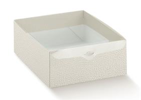 SCATOLA DOLCEZZA PELLE  BIANCA 25X19X8