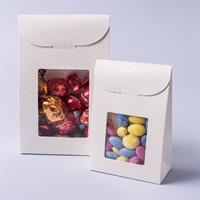 SCAT. SACCHETTO  PELLE  BIANCA C.FINESTRA 9X4X13