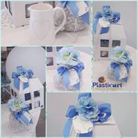 SCAT. LANTERNA CON PVC  TELA BIANCA 12X12X16