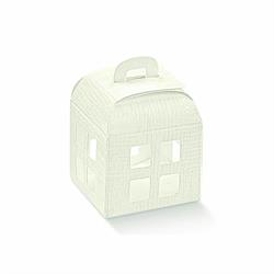 SCAT. LANTERNA CON PVC  TELA BIANCA 20X20X25