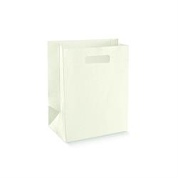 SHOPPER CARTA FAGIOLO   MATELASSE' BIANCO 16X8X23