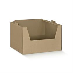 SCAT. CASSETTA CARTONE  AVANA 39X39X11 VETRINETTA