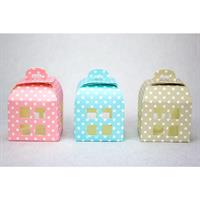 SCAT. LANTERNA CON PVC  POIS CELESTE 5X5X6