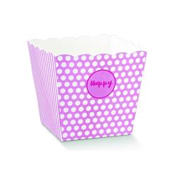 VASO CARTONE HAPPY ROSA 15X15X18