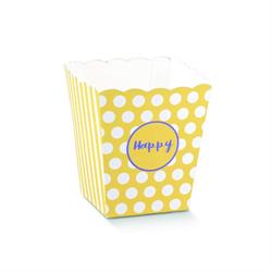 VASO CARTONE HAPPY GIALLO 7X7X11