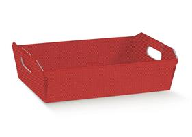SCAT. CESTA LINO ROSSO  40X30X12