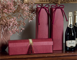 BUSTA PORTABOTTIGLIA BOX 9,5X9,5X40 SETA BORDEAUX