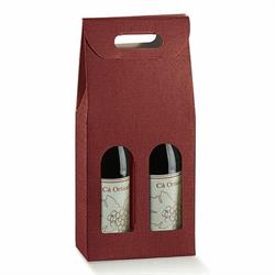 SCAT. 2 BOTTIGLIE SETA  BORDEAUX 18X9X38