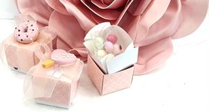 SCATOLA FLEUR MATELASSE' ROSA 9X9X9