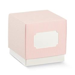 SCATOLA FLEUR RIGHE ROSA 9X9X9