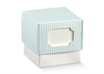 SCATOLA FLEUR RIGHE CELESTE 9X9X9