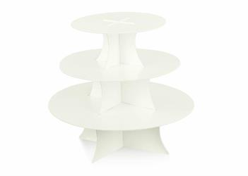 ALZATINA CARTONE 3 PIANI D.27 BIANCO PERLATO