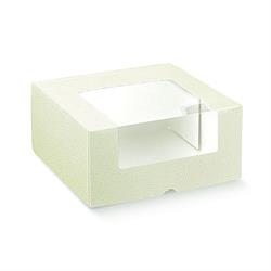 SCAT. PRONTA CON FINESTRA PELLE BIANCA 19X19X10