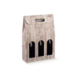 SCAT. 3 BOTTIGLIE WOOD  CON FINESTRA