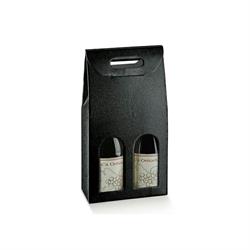 SCAT. 2 BOTTIGLIE PELLE NERO 18X9X39