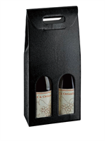 SCAT. 2 BOTTIGLIE PELLE NERO 18X9X39