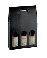 SCAT. 3 BOTTIGLIE PELLE NERO 27X9X38