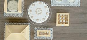 SCAT. PRATICA C/INSERTO E FIN. 16X16X3 PELLE BIANCA