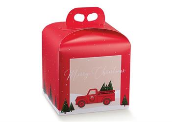 SCAT. PORTAPANETTONE CM.20X20X18 RED PICKUP