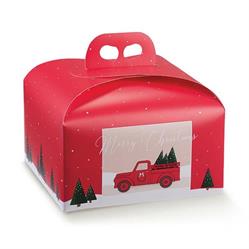 SCAT. PORTAPANETTONE CM.24,5X24,5X13 RED PICKUP