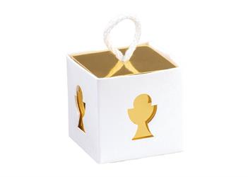 SCAT. CUBO CON CORDINO 5X5X5 WHITE GOLD CALICE
