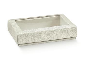 SCAT. QUADRETTO CON FINESTRA 130X9X4 PELLE BIANCA