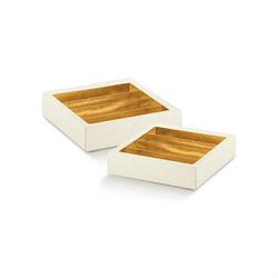 SCAT. QUADRETTO CON COPERCHIO E INS. 145X145X35 PELLE BIANCA