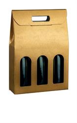 SCAT. 3 BOTTIGLIE SKIN ORO 27X9X38,5