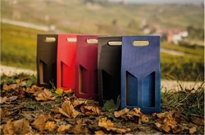 SCAT. 2 BOTTIGLIE BLU'  GOFFRATA 18X9X38