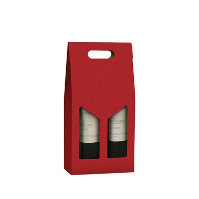 SCAT. 2 BOTTIGLIE GOFFRATA ROSSA 18X9X38H.