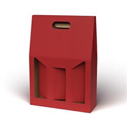 SCAT. 3 BOTTIGLIE GOFFRATA 27X9X38 ROSSA