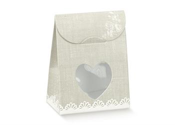 SCAT. SACCHETTO FINESTRA CUORE ROSE TORTORA 6X8