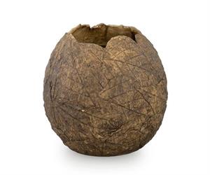 VASO FOGLIE  POLIRESINA  MARRONE D.20