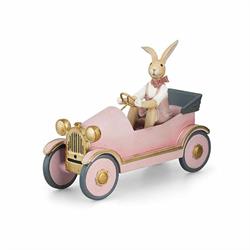 CONIGLIO RESINA IN CAR  ROSA GOLD CM.24