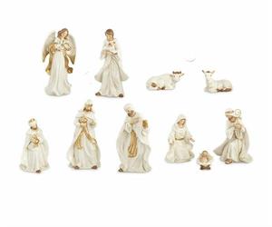 NATIVITA' PORCELLANA PZ.10 H.23 CREAM GOLD