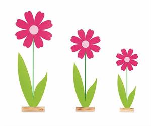 SET 3 MARGHERITE FELTRO CON BASE H.68-88-110