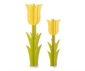 SET 2 TULIPANI GIALLI IN LEGNO H.53-40
