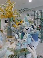 CONIGLIETTO TESSUTO VERDE ACQUA H.75 SEDUTO