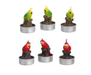CANDELE PAPPAGALLO GREEN RED PZ.6 T-LIGHT