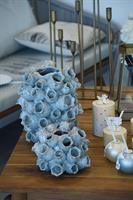 VASO FATTO A MANO CERCHI BLU H.24