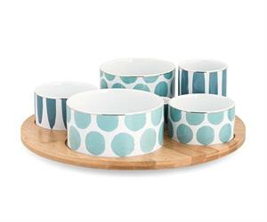 VASSOIO LEGNO CON 6 CIOTOLE OTTANIO D.32