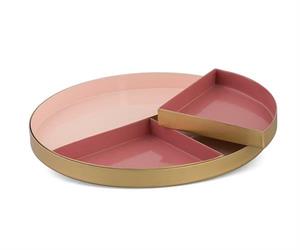 SET 4 VASSOI METALLO D. 22 ROSA/MALVA